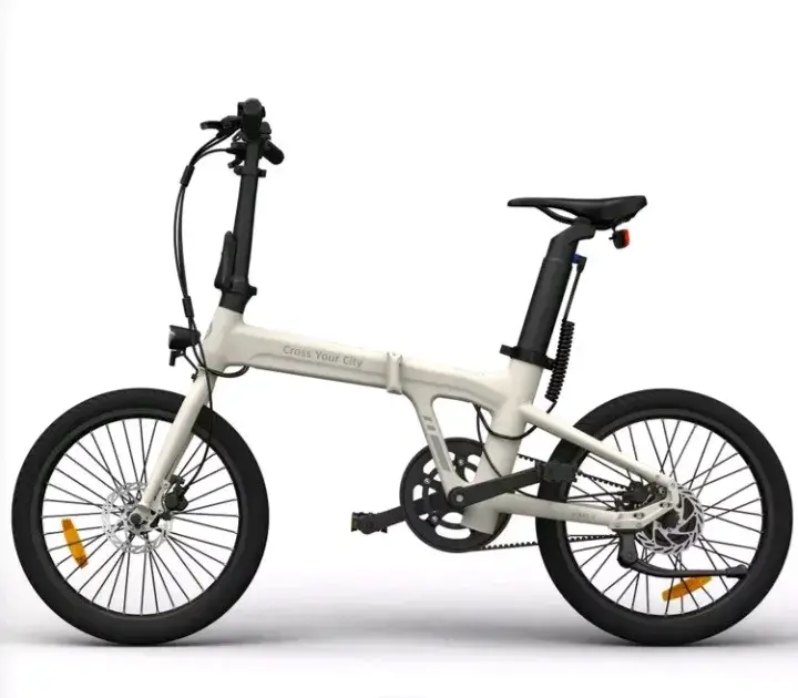 Bicicleta eléctrica plegable blanca - 2