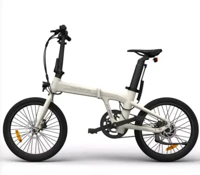 Bicicleta eléctrica plegable blanca - miniatura 2