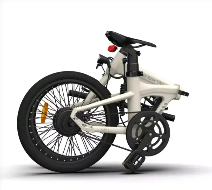 Bicicleta eléctrica plegable blanca - 3