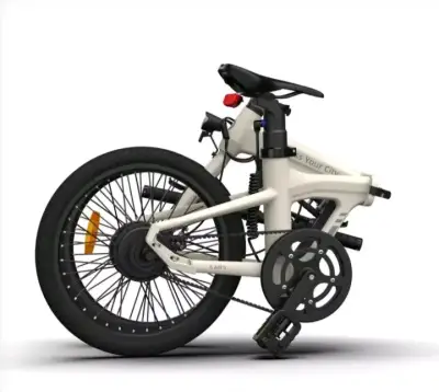 Bicicleta eléctrica plegable blanca - miniatura 3