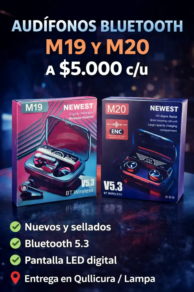 Audífonos Bluetooth M19 y M20