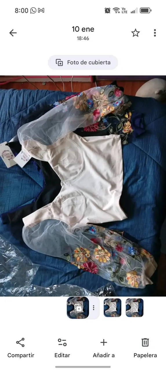 Blusa blanca con bordado floral