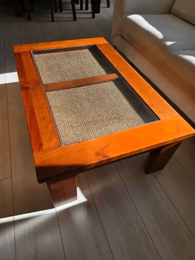 Mesa de centro de madera y vidrio - miniatura 2