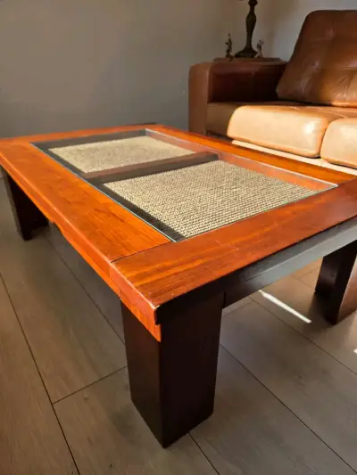 Mesa de centro de madera y vidrio - miniatura 3