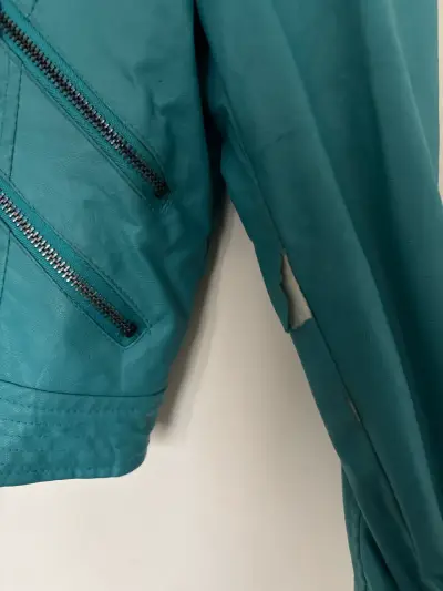 Chaqueta turquesa con cremallera - miniatura 3