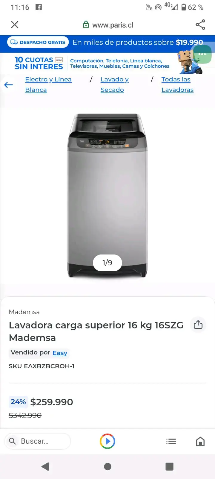 Lavadora automática gris - 3