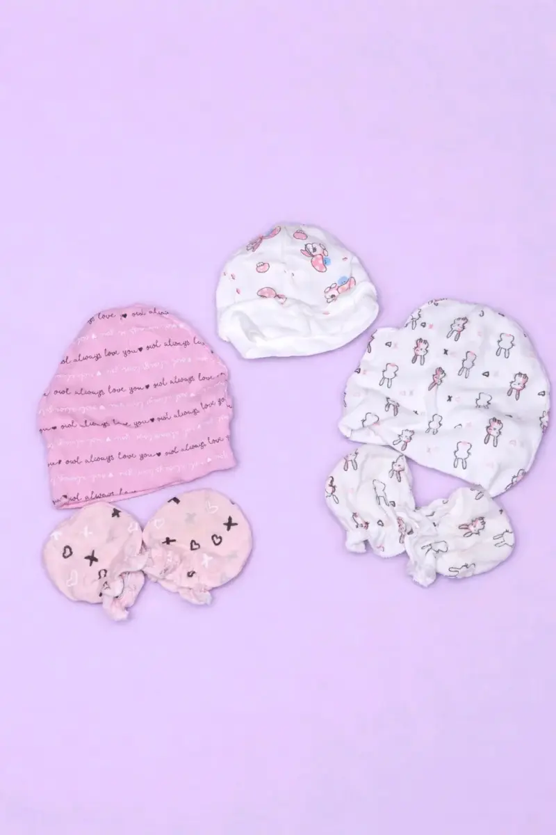 Set de gorros y mitones bebé