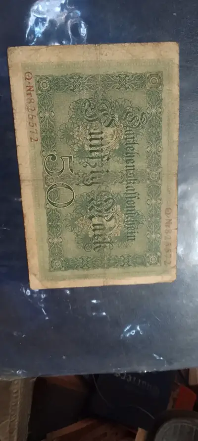 Billete antiguo Alemania 50 mark 1914 - miniatura 2