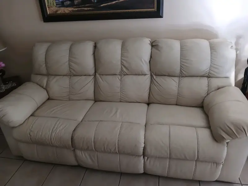 Sofá reclinable beige de 3 cuerpos + sillon indpos - 3