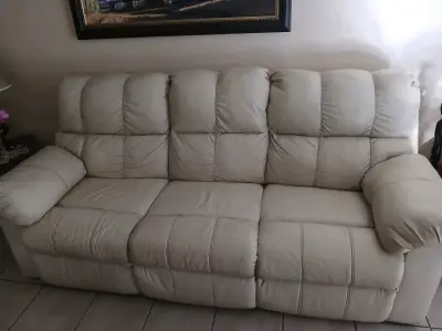 Sofá reclinable beige de 3 cuerpos + sillon indpos - miniatura 3