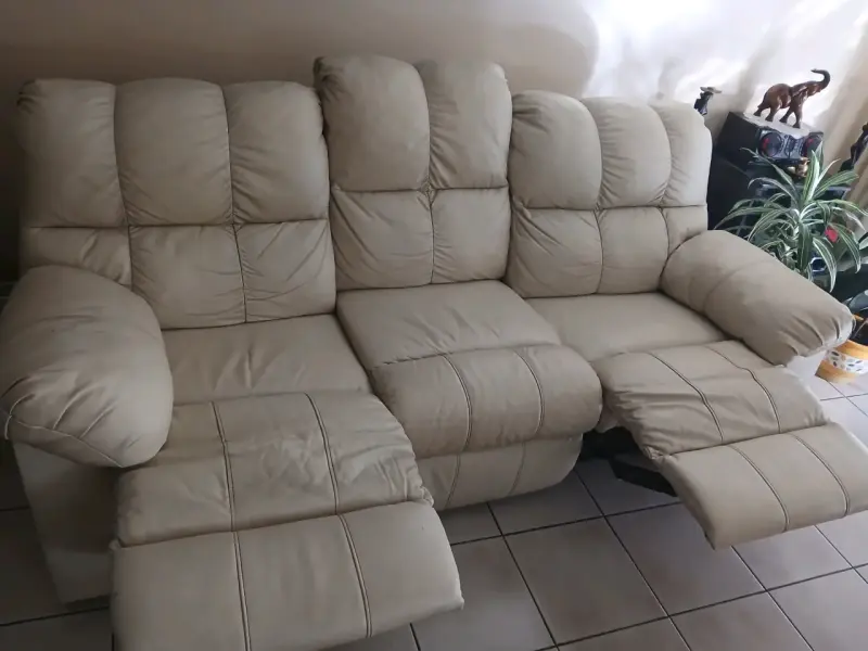 Sofá reclinable beige de 3 cuerpos + sillon indpos - 4