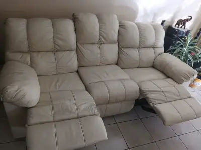 Sofá reclinable beige de 3 cuerpos + sillon indpos - miniatura 4