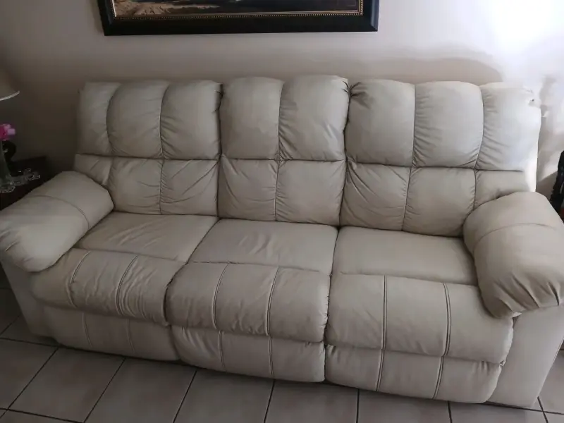 Sofá reclinable beige de 3 cuerpos + sillon indpos - 5
