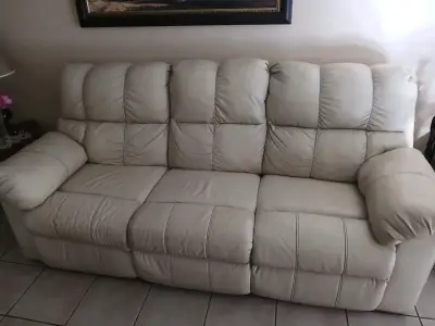 Sofá reclinable beige de 3 cuerpos + sillon indpos - miniatura 5