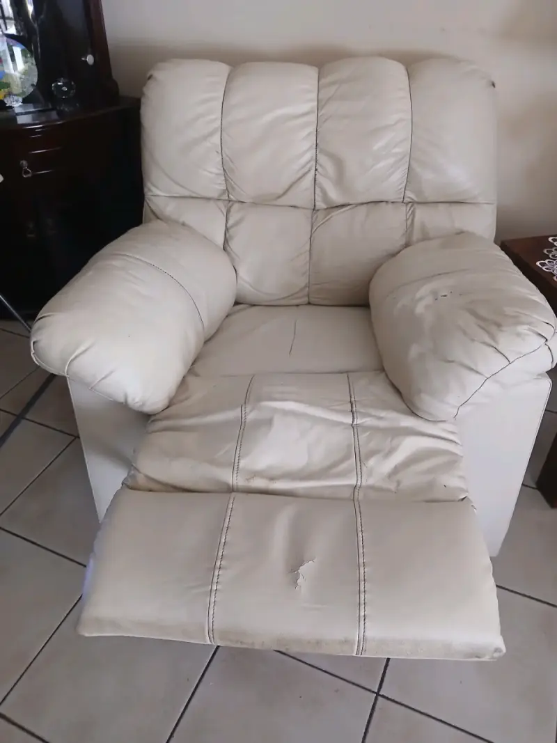 Sofá reclinable beige de 3 cuerpos + sillon indpos - 6
