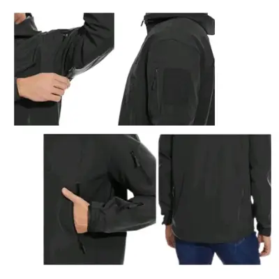 Chaqueta negra con capucha - miniatura 2