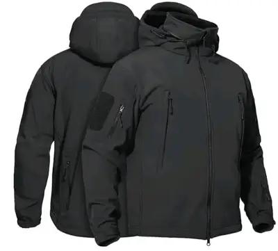 Chaqueta negra con capucha - miniatura 3