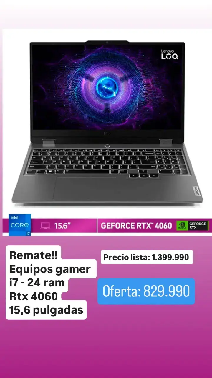 Laptop Lenovo LOQ i7 24GB RTX 4060