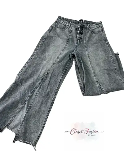 Jeans gris con aberturas - miniatura 1
