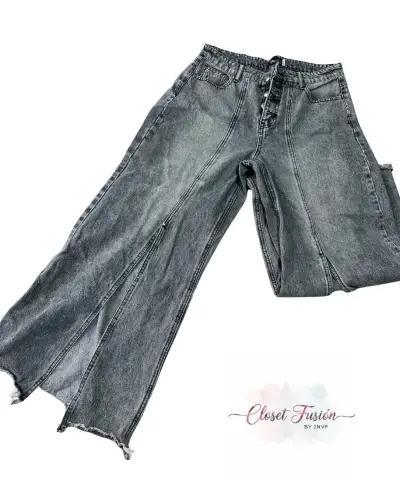 Jeans gris con aberturas - miniatura 2