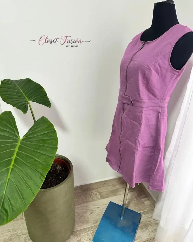 Vestido morado con cierre - 1