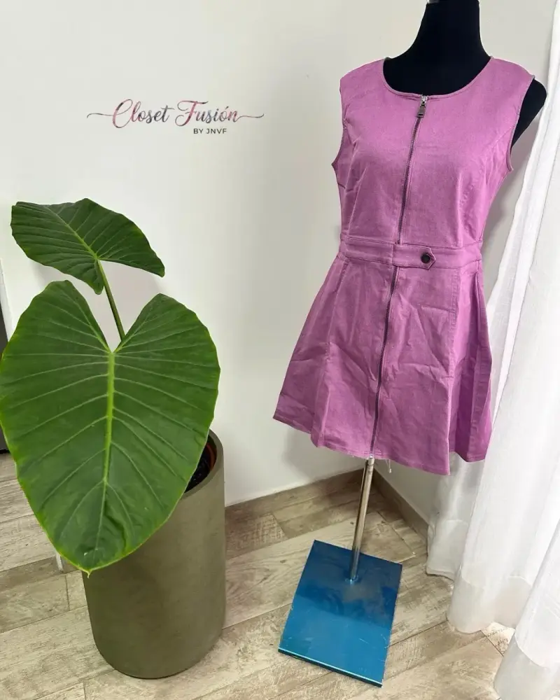 Vestido morado con cierre - 2