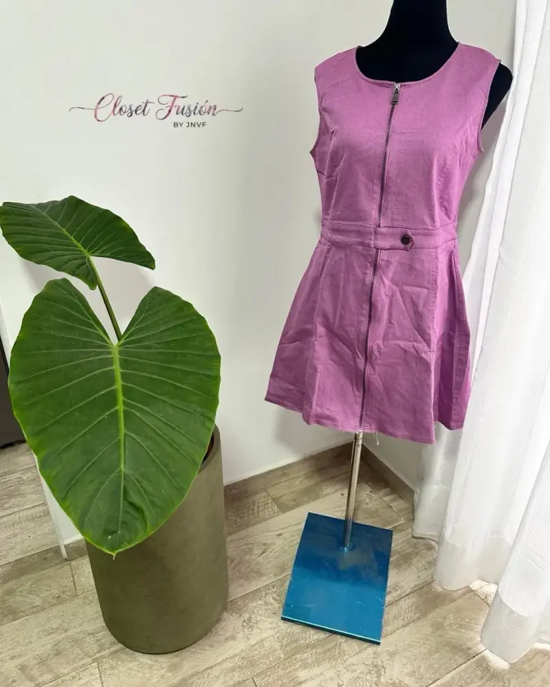 Vestido morado con cierre - 3