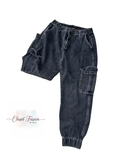 Pantalón cargo negro - miniatura 2