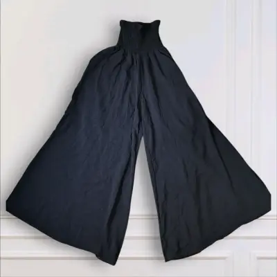 Pantalones palazzo negros y gris - miniatura 1