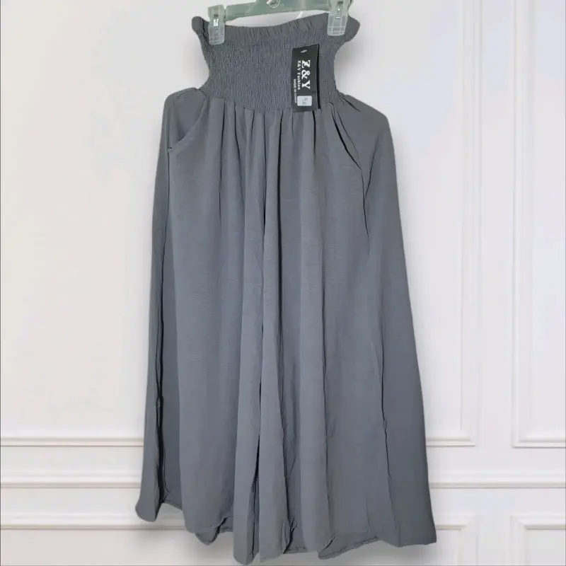 Pantalones palazzo negros y gris - 2