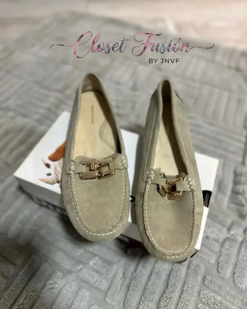 Mocasines beige de gamuza - 1