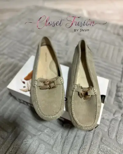 Mocasines beige de gamuza - miniatura 1