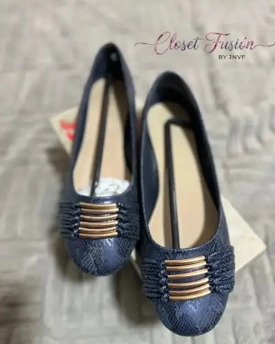 Balerinas azul oscuro estilo piel - miniatura 1