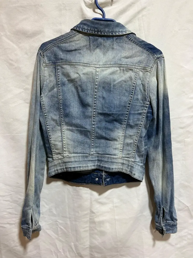 Chaqueta de mezclilla azul elásticada impecable - 2