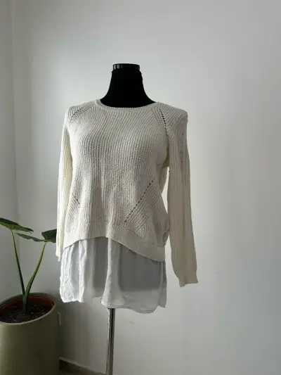 Suéter beige de punto - miniatura 2