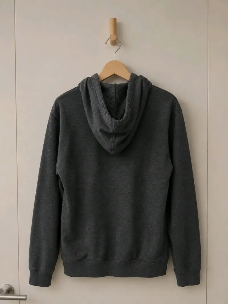 Polerón con capucha gris estampado - 2