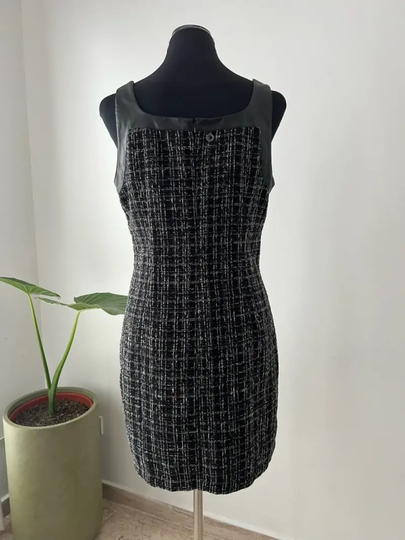 Vestido tejido blanco y negro - 2