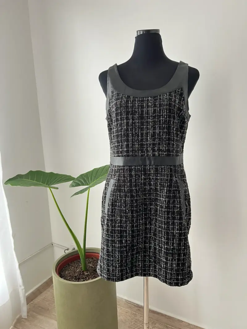 Vestido tejido blanco y negro - 3