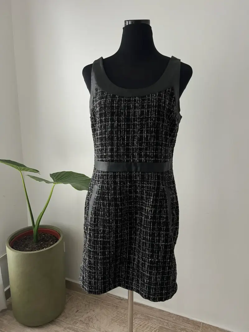 Vestido tejido blanco y negro - 4