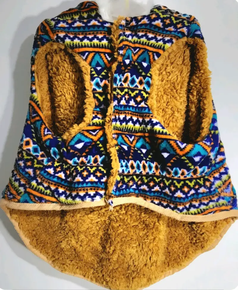 Abrigo Polar Étnico, Sherpa y Cotelé C/capucha, VL - 3