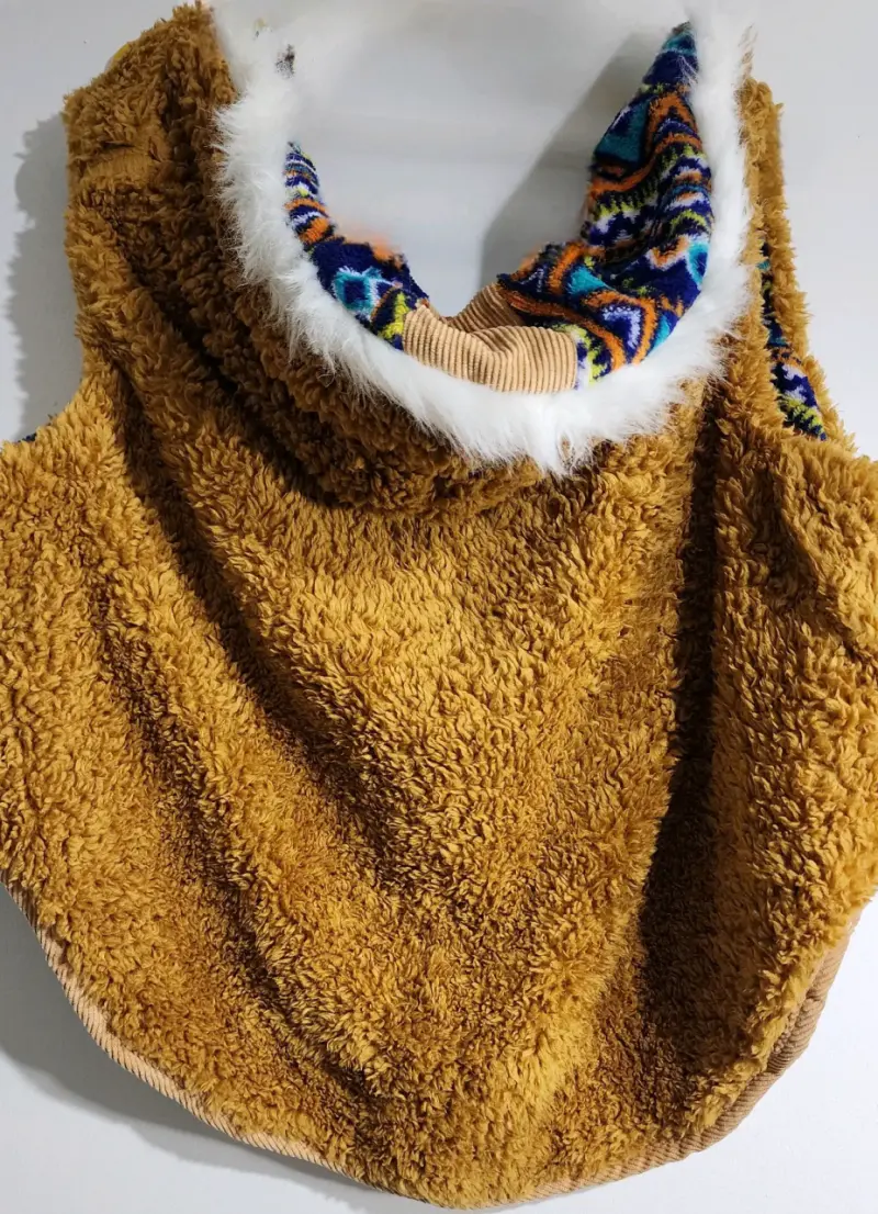 Abrigo Polar Étnico, Sherpa y Cotelé C/capucha, VL - 6