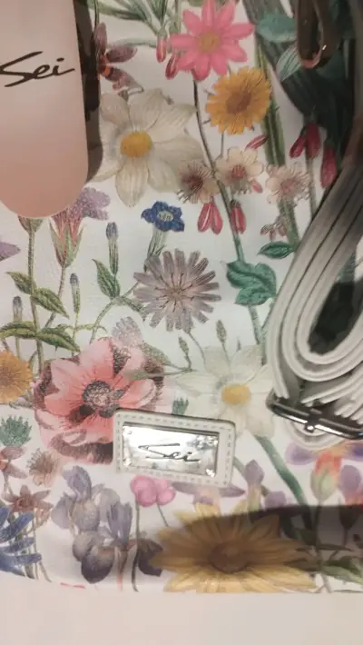 Cartera floral con asa blanca - miniatura 4