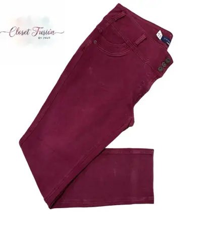 Pantalones burdeos mujer - miniatura 2