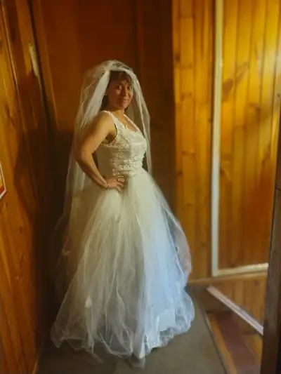 Vestido de novia blanco - miniatura 3