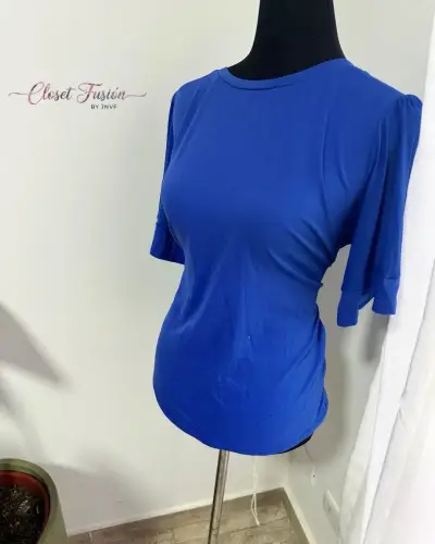 Polera azul manga corta - miniatura 3
