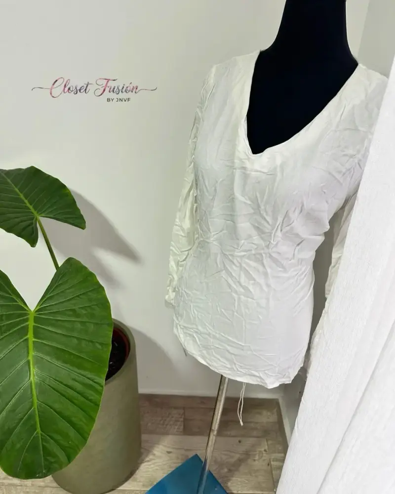 Polera blanca manga larga - 3