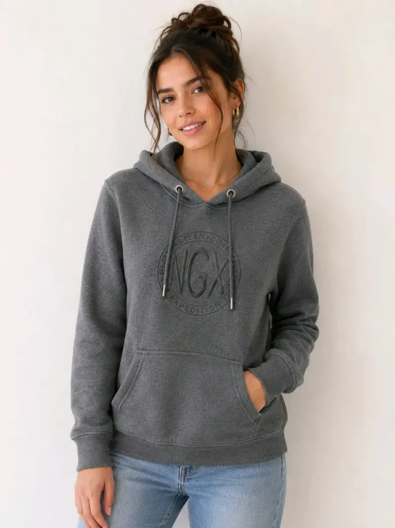 Polerón gris con capucha NGX