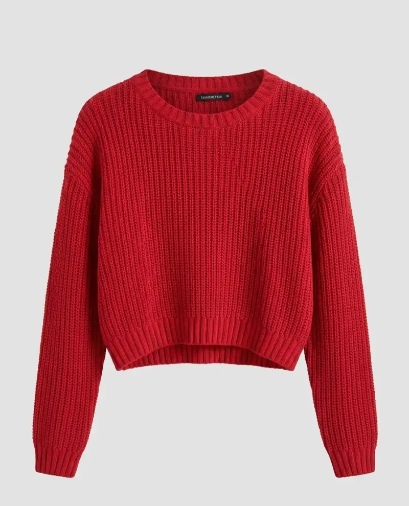 Suéter rojo de punto grueso