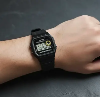 Reloj Casio Unisex F-94wa-9d Negro Franjas Grises - miniatura 3