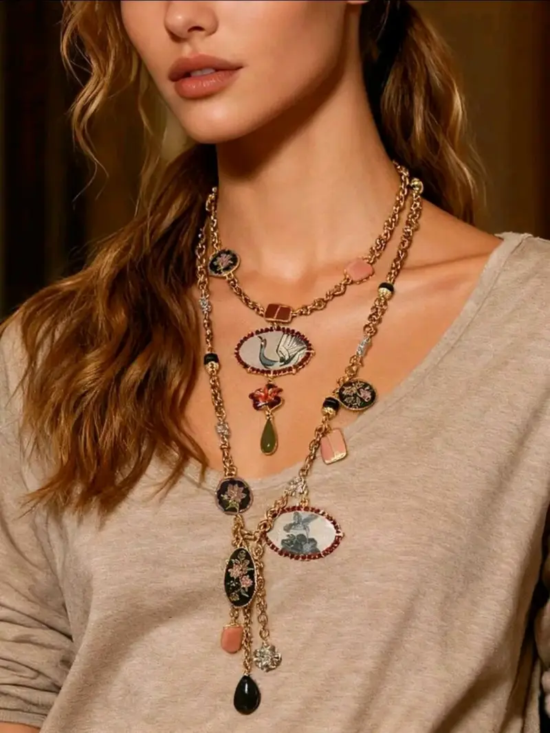 Collar largo Zara con colgantes decorativos - 1